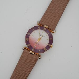 Quemex VIP Quartz Watch Faceted Crystal 29mm New Battery Running